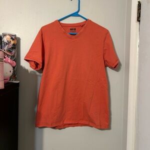 Old Navy Men's Bright Orange V-Neck Tee